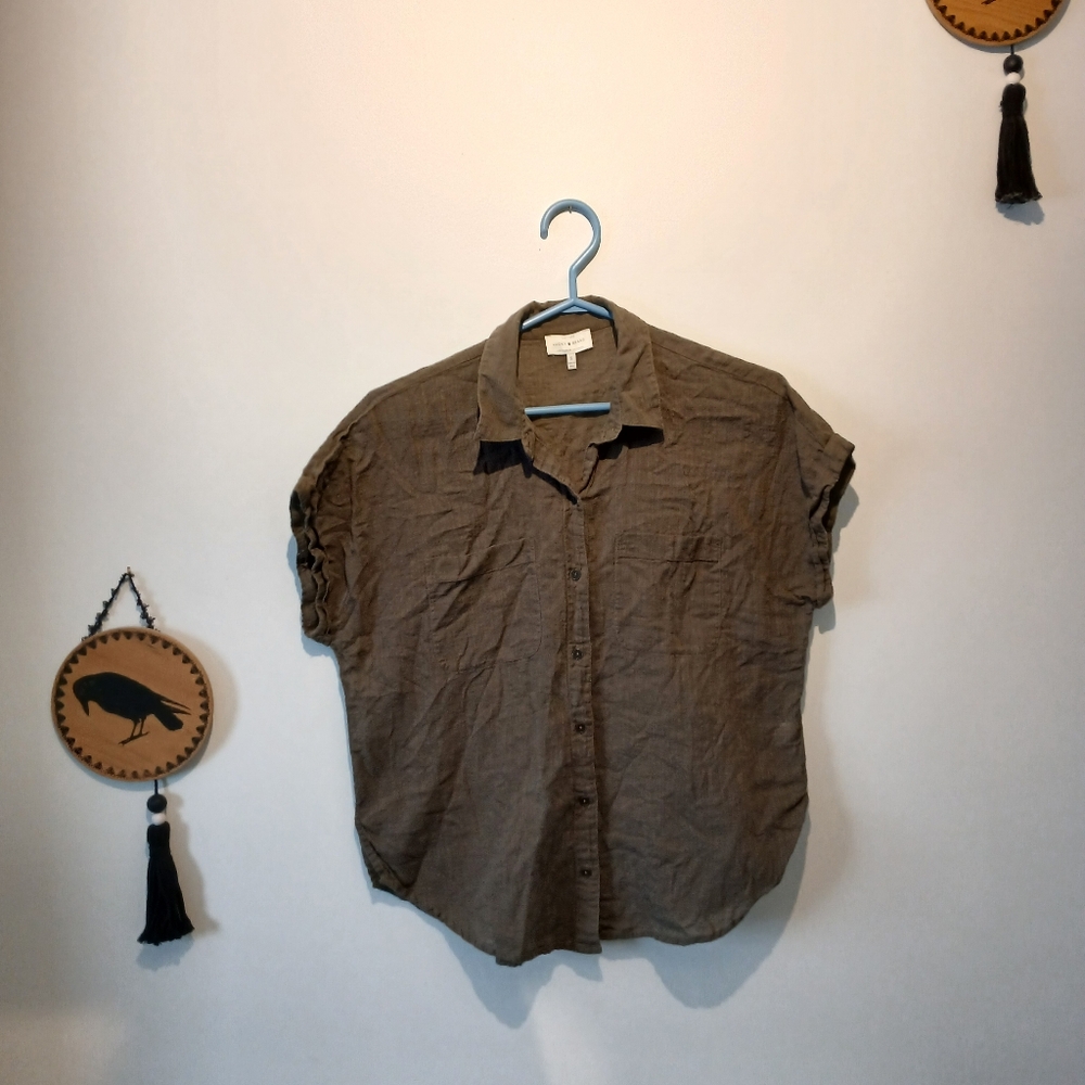 Lucky Brand Green Button-down